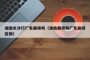 湖南长沙打广东麻将吗（湖南麻将和广东麻将区别）