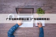 广东话麻将歌顺口溜（广东话麻将用语）