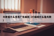 大牌是什么意思广东麻将（打麻将什么是大牌）