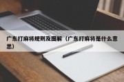 广东打麻将规则及图解（广东打麻将是什么意思）