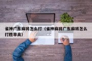 雀神广东麻将怎么打（雀神麻将广东麻将怎么打胜率高）