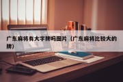 广东麻将有大字牌吗图片（广东麻将比较大的牌）