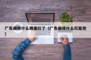 广东麻将什么牌是扛了（广东麻将什么杠能抢）