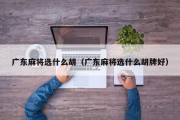 广东麻将选什么胡（广东麻将选什么胡牌好）