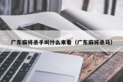 广东麻将杀手叫什么来着（广东麻将杀马）