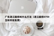广东湛江麻将叫什么打法（湛江麻将0759怎样开挂免费）