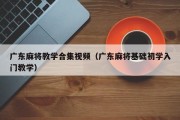 广东麻将教学合集视频（广东麻将基础初学入门教学）