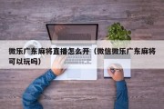 微乐广东麻将直播怎么开（微信微乐广东麻将可以玩吗）