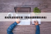 贵阳旅游团报价表（贵阳旅游团报价表格）