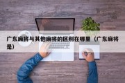 广东麻将与其他麻将的区别在哪里（广东麻将是）