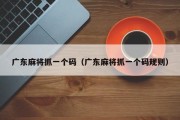 广东麻将抓一个码（广东麻将抓一个码规则）